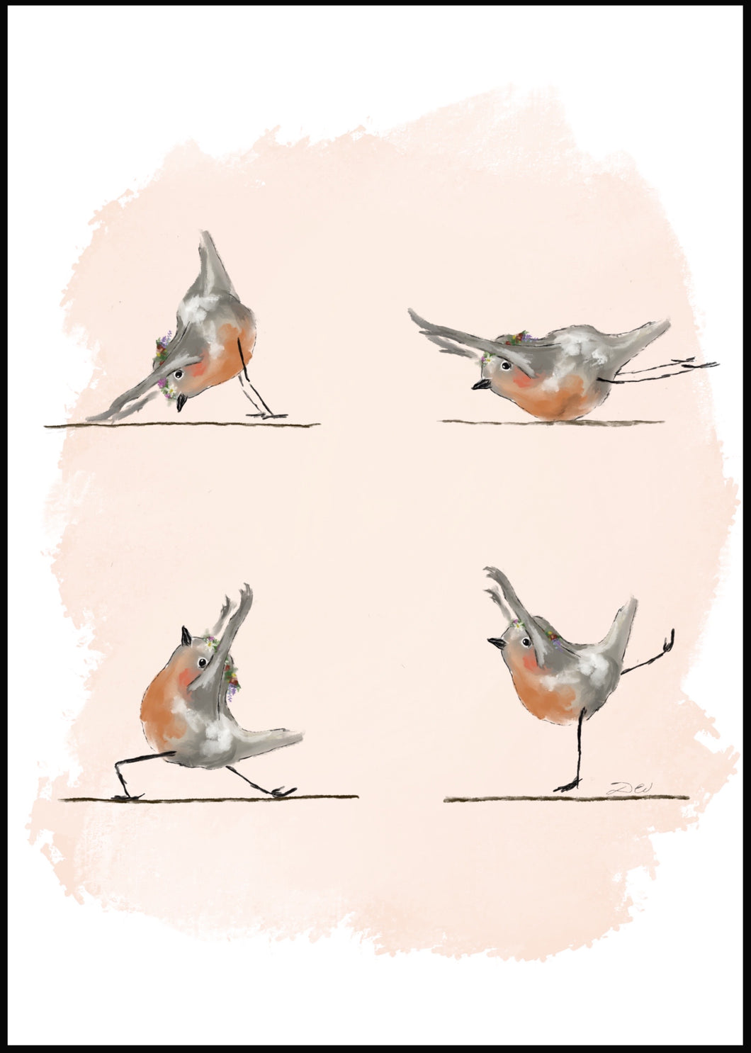Poster Yoga Vogel